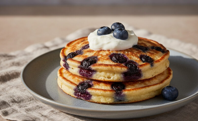 High-Protein Blueberry Cottage Cheese Pancakes (GLP-1 Friendly Breakfast)