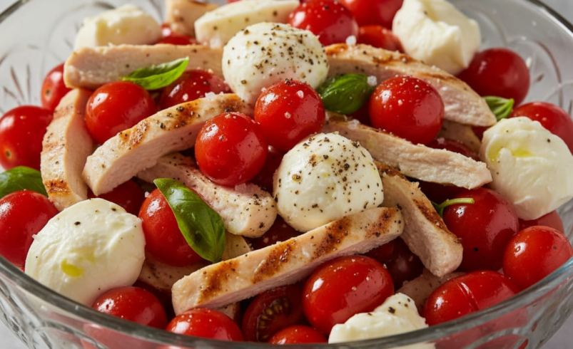 Caprese Chicken Salad (GLP-1 High-Protein Lunch)