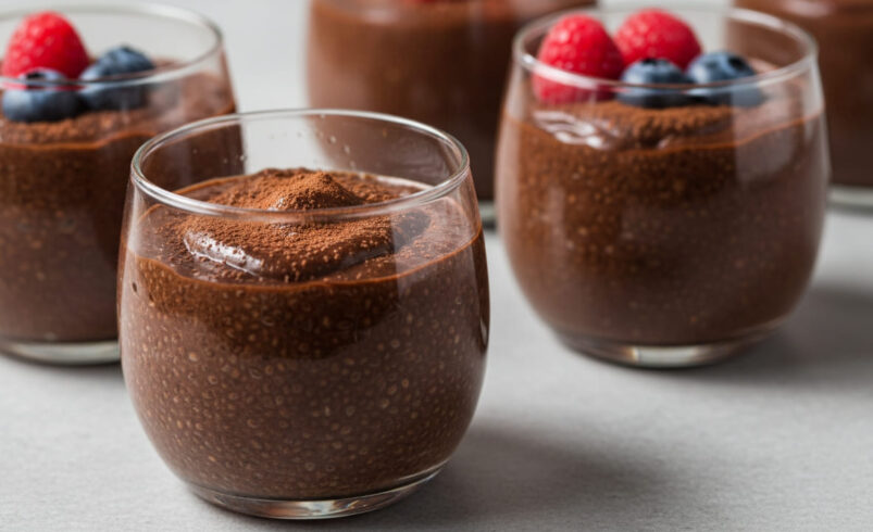 Chia Pudding Brownie Cups (GLP-1 High-Fiber Dessert)