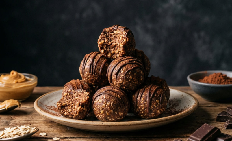 Chocolate Peanut Butter Protein Balls (GLP-1 Snack)