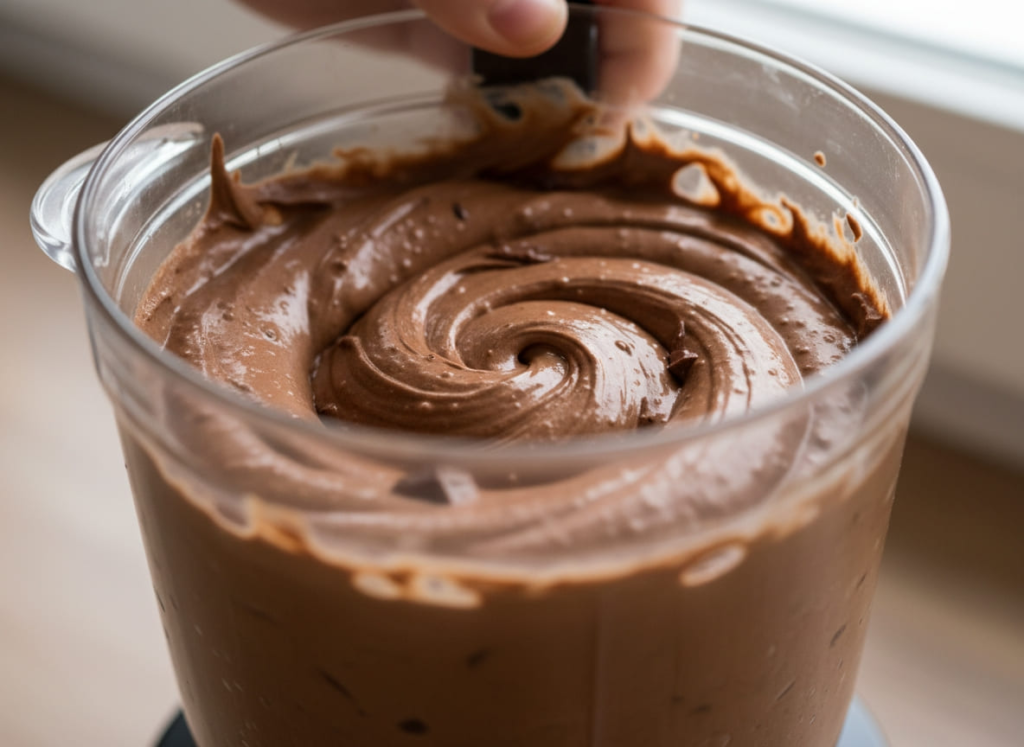 Blending dark chocolate cottage cheese recipe