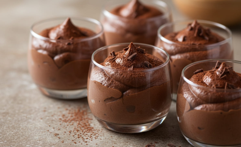 Dark chocolate cottage cheese mousse cups for GLP-1 dessert recipe