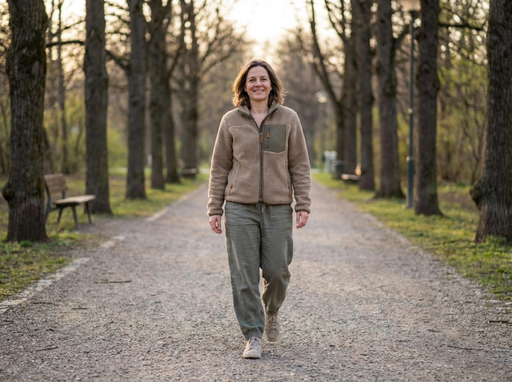 Woman walking to manage GLP-1 side effects