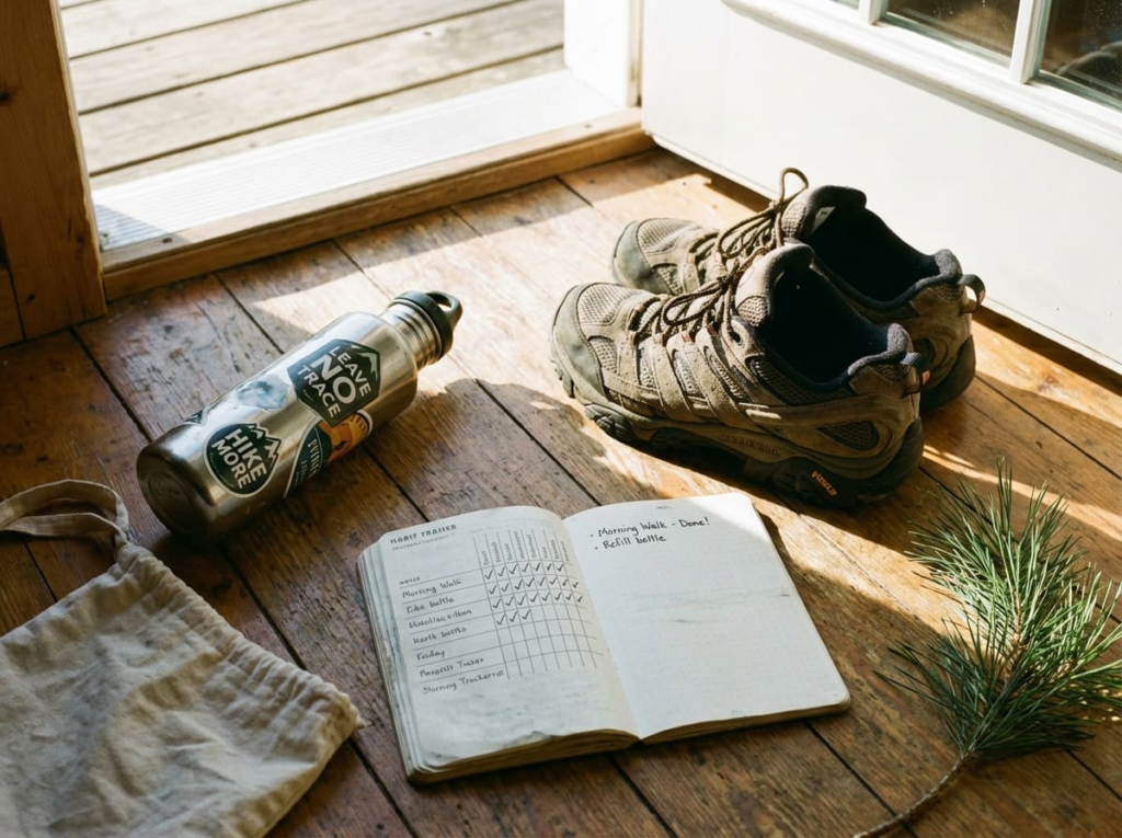 Assortment of healthy lifestyle accessories