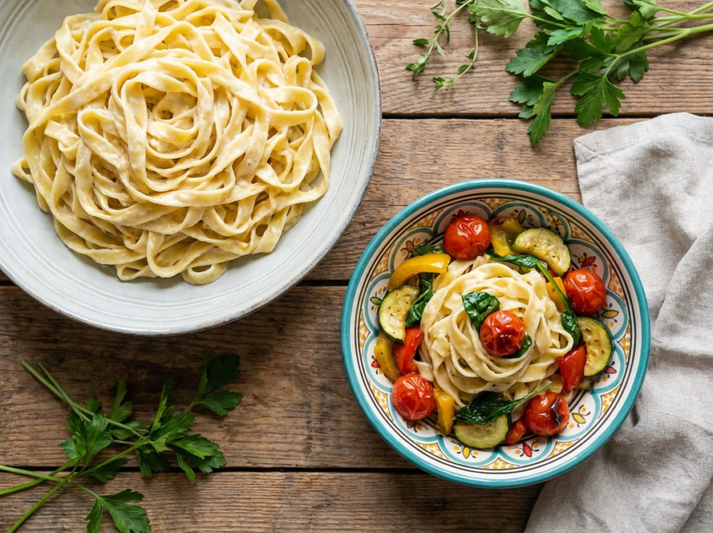 Plates of best carb food swaps for a GLP-1 diet