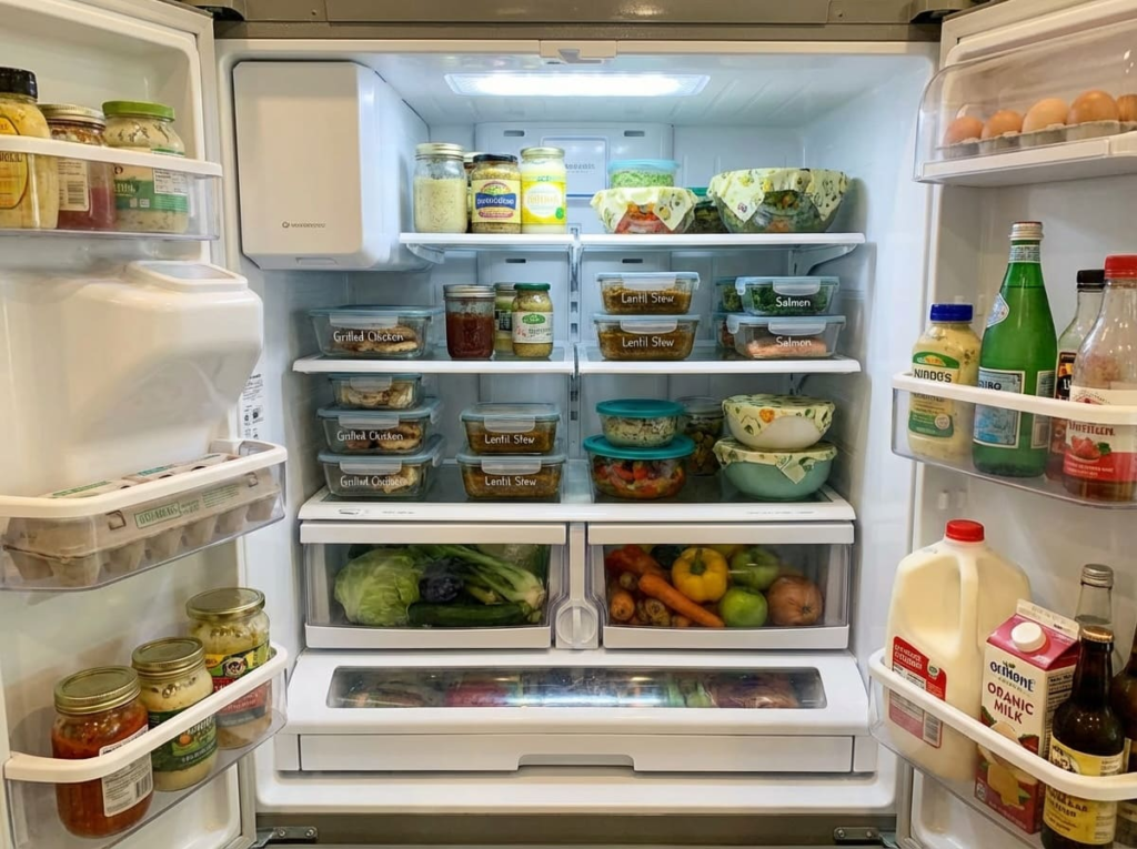 Refrigerator full of GLP-1 friendly foods