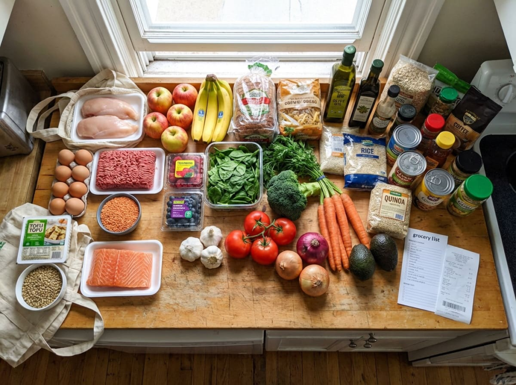 Budget grocery haul for GLP-1 meal plan