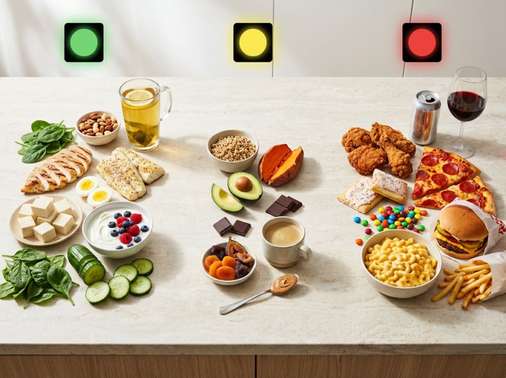 Breakdown of different foods that fit a GLP-1 diet plan