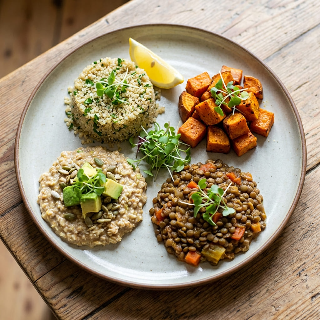 Plate of smart carbs for a GLP-1 meal plan