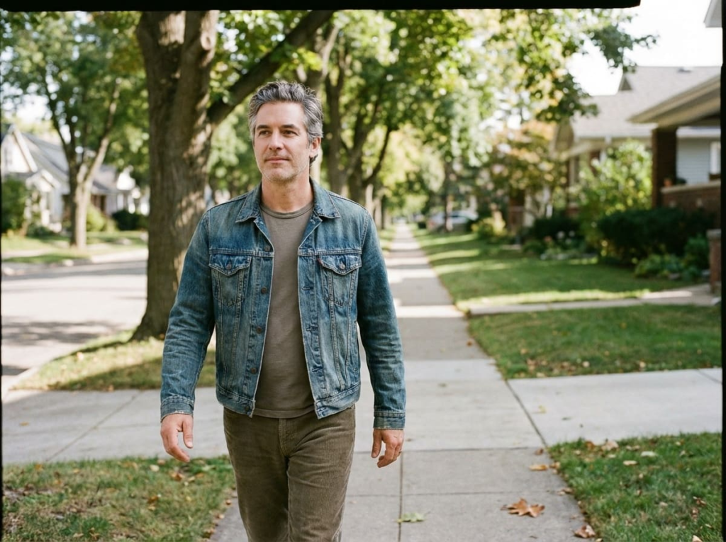 Man walking in neighborhood to relieve GLP-1 constipation