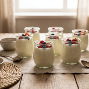 Set of Greek yogurt cheesecake cups