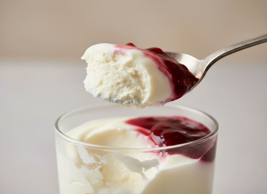 Spoonful of Greek yogurt cheesecake cups recipe