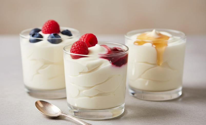 Greek yogurt cheesecake cups with fruit