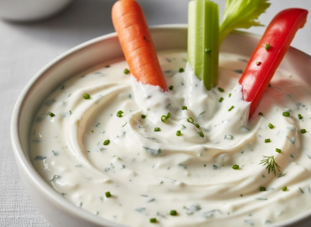 Greek yogurt ranch dip in bowl
