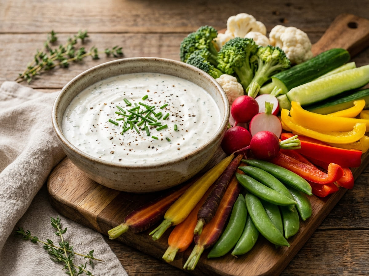 Greek Yogurt Ranch Dip with Veggies (GLP-1 Protein Snack)