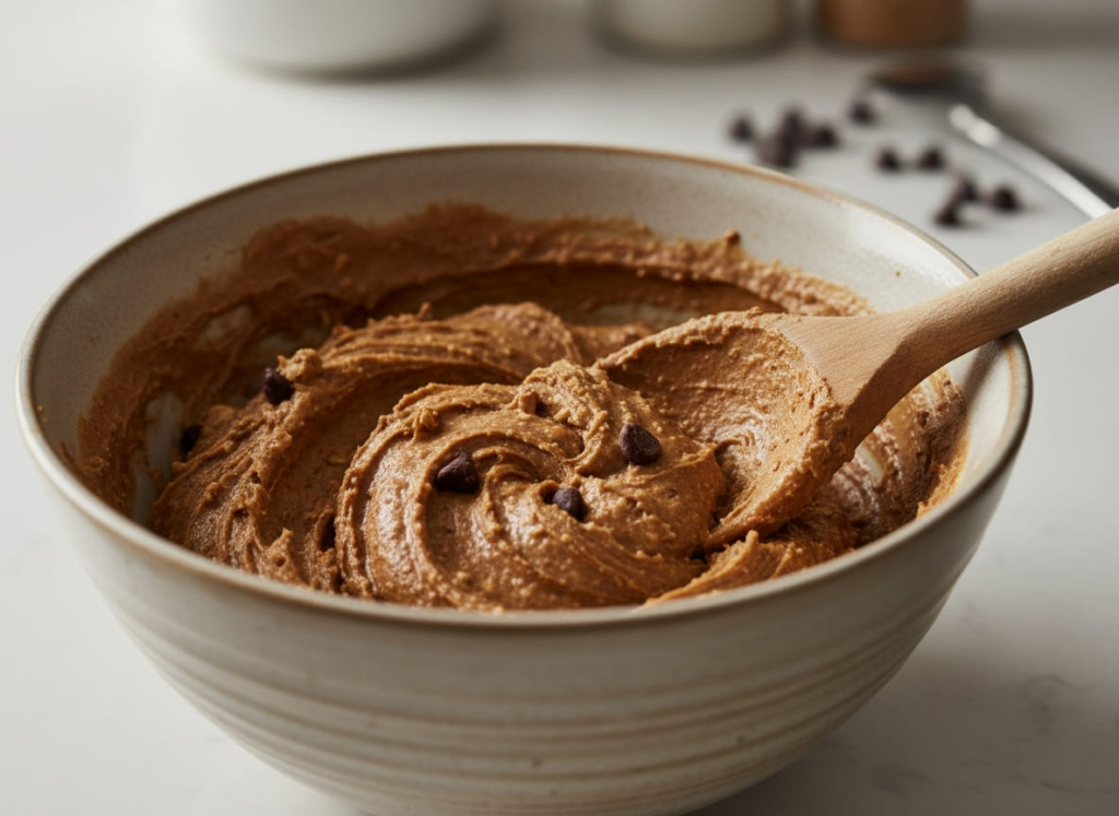 Mixing no bake peanut butter ball recipe