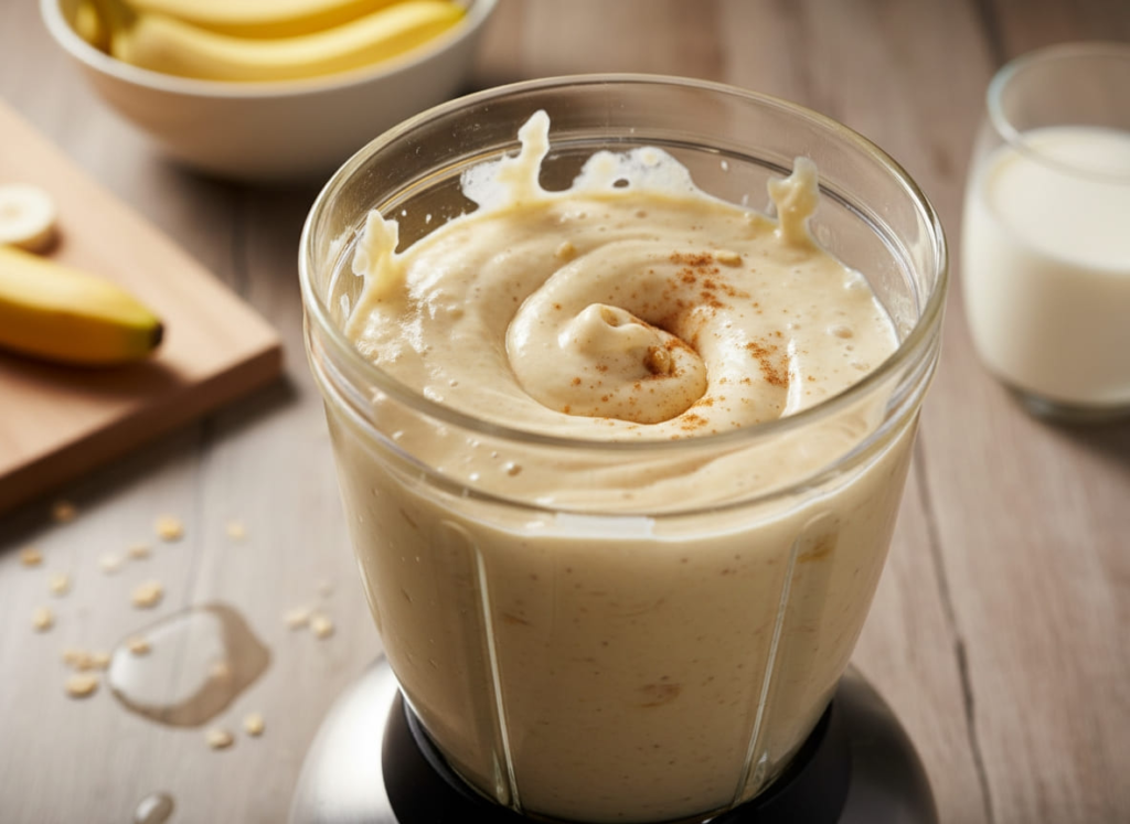 Blending protein smoothie