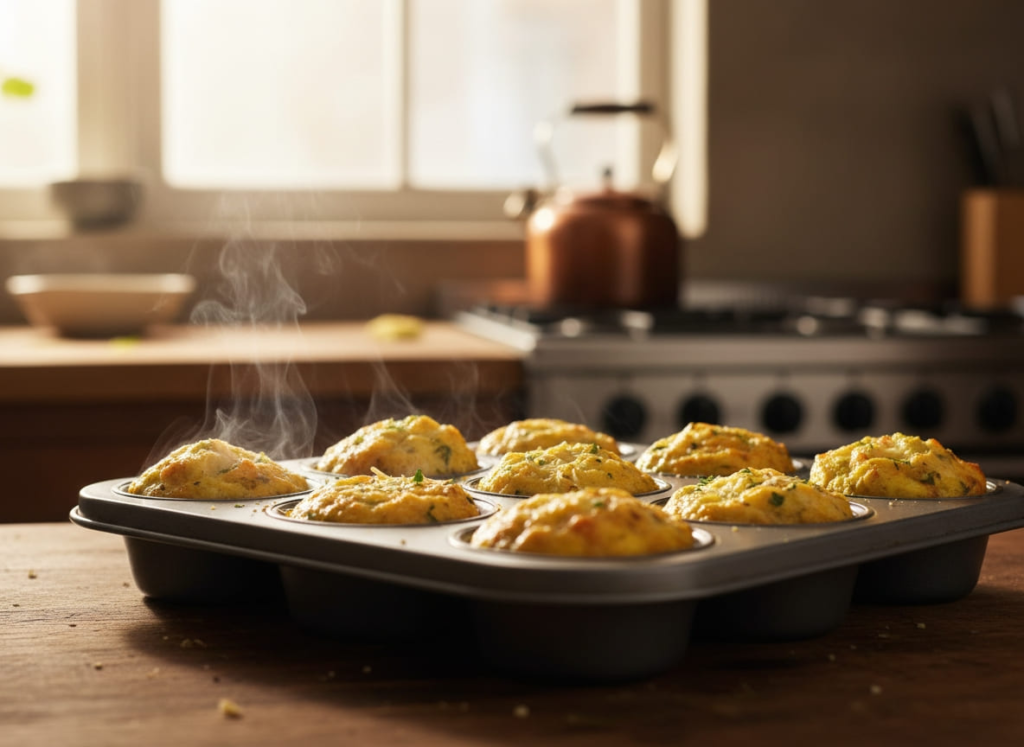 GLP-1 friendly breakfast muffins in pan