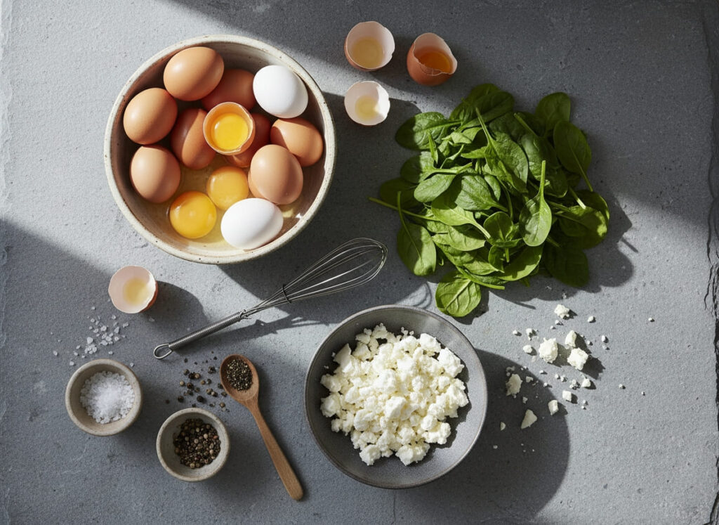 Spinach feta egg muffins ingredients
