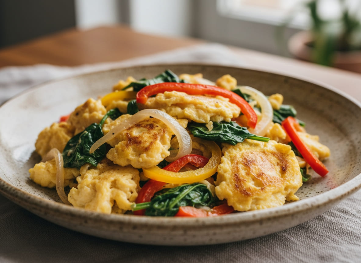 Veggie-Loaded Scrambled Eggs (GLP-1 Friendly Breakfast)