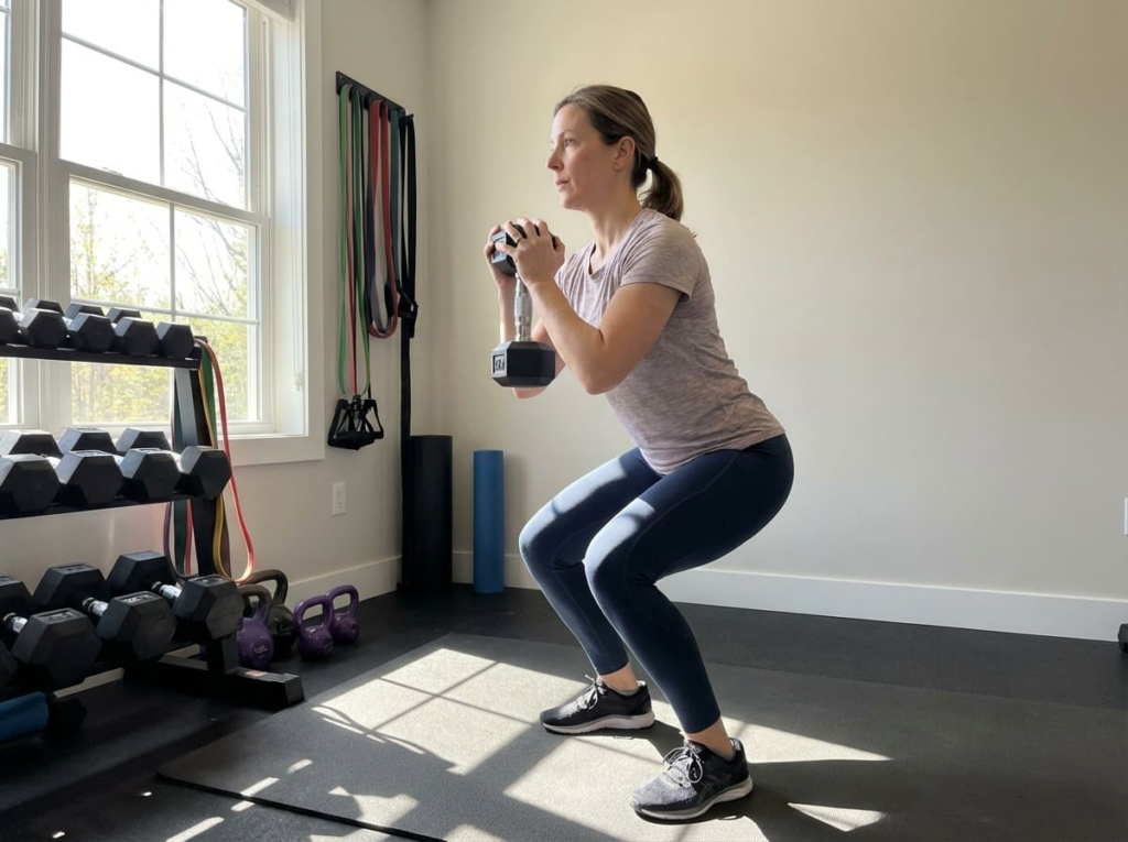 Woman performing lower body exercise while on GLP-1