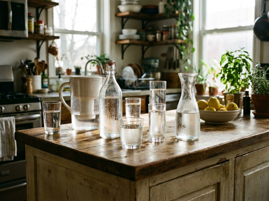 Glasses and carafe of water