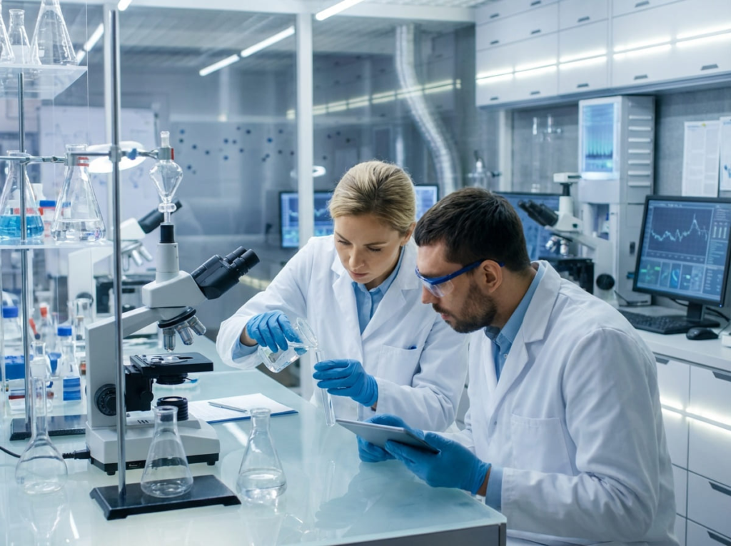 Pharmacists working in a lab