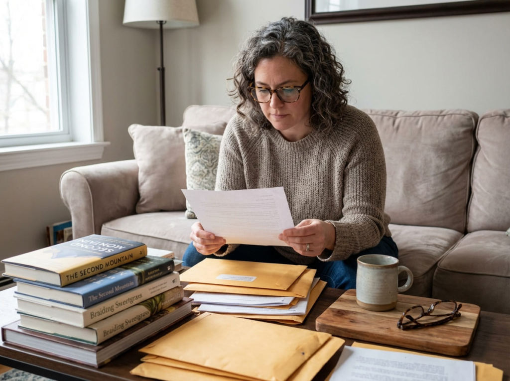 Woman studying GLP-1 materials